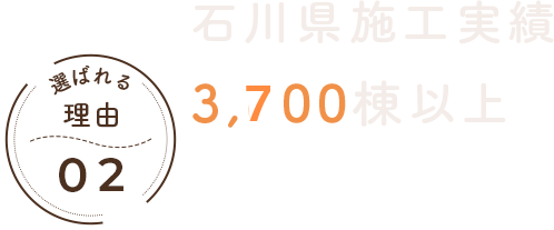 石川県施工実績3,700棟以上